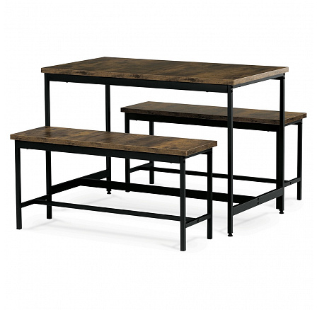 Jídelní set s 2 lavicemi, 110x60x75cm, mdf, old wood, AUT-G1175 OLW Jídelní set s 2 lavicemi, 110x60x75cm, mdf, old wood, AUT-G1175 OLW