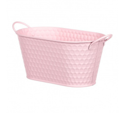 Obal kovový - truhlík, v růžové barvě