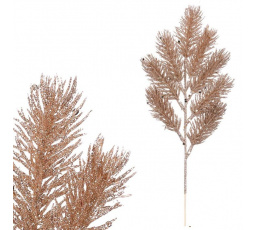 Smrk - umělá větev, barva champagne se třpytkami