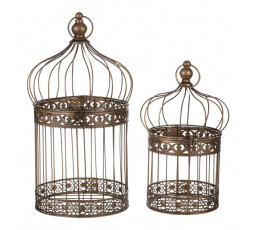 Klec kovová - závěsná, barva měděná, cena za sadu 2 ks