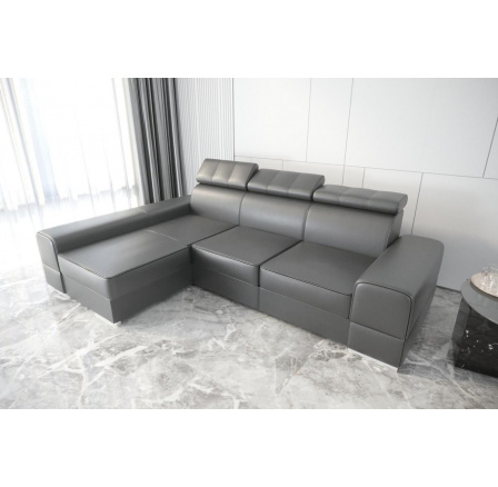 Rohová sedací souprava ROYAL přírodní kůže 295x185 - šedá kůže , levá Rohová sedací souprava ROYAL přírodní kůže 295x185 - šedá kůže , levá
