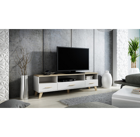 TV komoda LOTTA 180 (3S3K), bílá / dub sonoma TV komoda LOTTA 180 (3S3K), bílá / dub sonoma