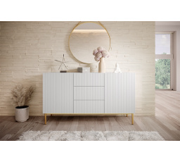 Komoda Nicole 150, bílý mat / zlatá