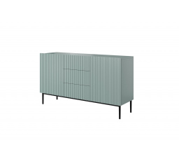Komoda Nicole 150 cm s třemi zásuvkami - šalvěj MDF / černé nožky