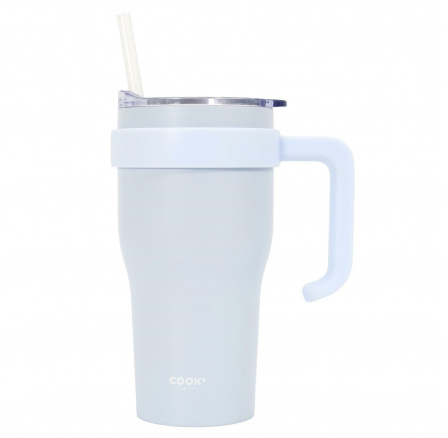 Termohrnek s uchem a brčkem Miami 600ml bílý