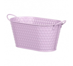 Obal kovový - truhlík, ve světle fialové barvě