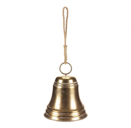 Zvonek - závěsná ozdoba, kov, zlatý
