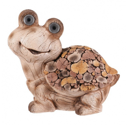 Želva - figurka z magnesia, LED osvětl., dekor dřeva