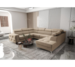 Rohová sedací souprava ORION MAX I s funkcí spaní 225X350X255 cm - béžová, levá