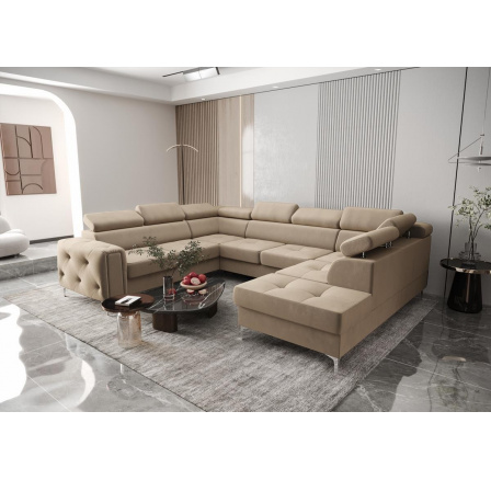 Rohová sedací souprava ORION MAX I s funkcí spaní 225X350X255 cm - béžová, levá Rohová sedací souprava ORION MAX I s funkcí spaní 225X350X255 cm - béžová, levá