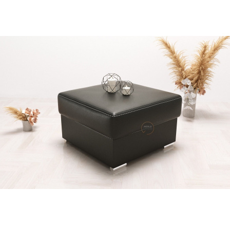 Taburet s úložným prostorem 55×55 - černá eko kůže Taburet s úložným prostorem 55×55 - černá eko kůže