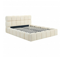 Postel 160x200 MURCJA s Úložným Prostorem Krémová Sametová