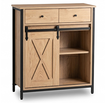 Komoda se zásuvkami COLE 70 cm Dub/Černá Komoda se zásuvkami COLE 70 cm Dub/Černá