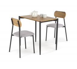 Jídelní set NANDO, Přírodní/Černá/Šedá