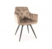Jídelní otočná židle MANGO VELVET, Tmavě béžový Bluvel 40/Černá