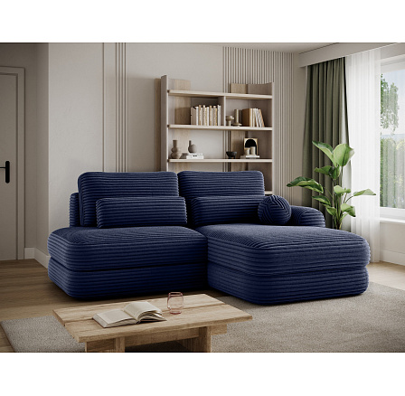 Ripeli Corner Sofa Bed with Storage, Dark Blue Velvet, Right-Hand Facing Modullo 40 180x128 Right 1