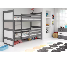 Dětská patrová postel RICO 80x190 cm, bez matrací, Grafit/Bílá