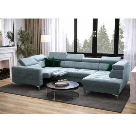 Rohová sedací souprava TOSCANIA MAX I , relax s funkcí spaní 170x350x185 cm - modrá , levá Rohová sedací souprava TOSCANIA MAX I , relax s funkcí spaní 170x350x185 cm - modrá , levá