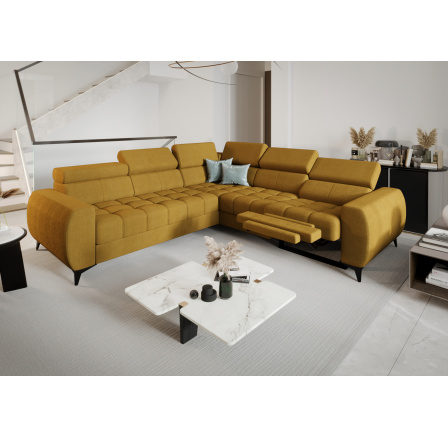 Rohová sedací souprava PORTO II , relax 255X258 cm - žlutá , pravá Rohová sedací souprava PORTO II , relax 255X258 cm - žlutá , pravá