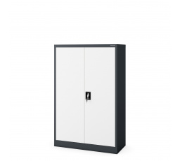 Kancelářská kovová skříň na dokumenty KEVIN, 900 x 1400 x 400 mm, antracitově-bílá