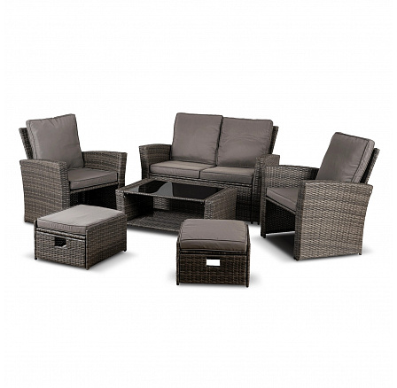 Sada Zahradního Nábytku DELGADO Šedá