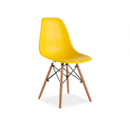 Jídelní židle ENZO, žlutá/buk
