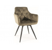 Jídelní otočná židle MANGO VELVET, Olivová 77 Bluvel/Černá