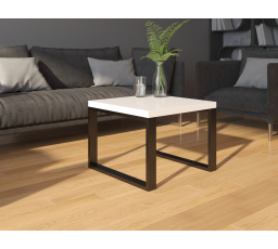 Konferenční stolek MOARTI 60x60 White Shine+Black Mat