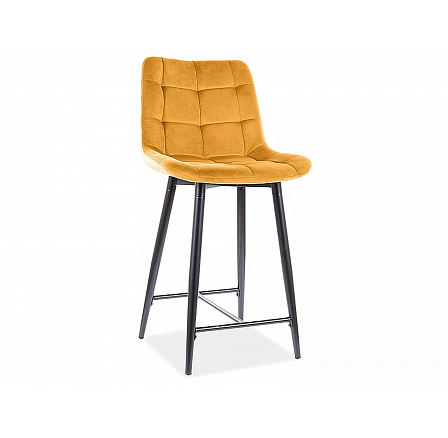 Barová židle CHIC H-2 Velvet, Curry Bluvel 68/černý mat