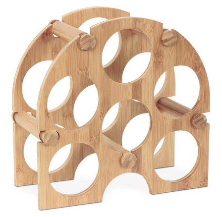 Stojan na víno - bambusový, otvory na láhve, barva přírodní Stojan na víno - bambusový, otvory na láhve, barva přírodní