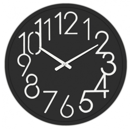 Hodiny nástěnné - pr. 60 cm, MDF, černé