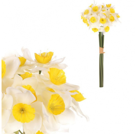 Narcis - umělá kytice, bílá barva
