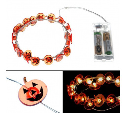 Řetěz s LED světýlky - halloween, barva teplá bílá