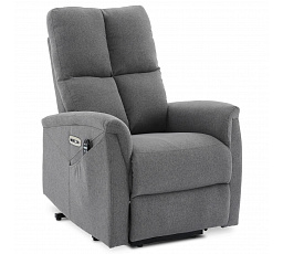 Polohovací křeslo, elektrické zabudované ovládání, šedá, látka, TV-929 GREY2