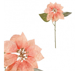 Vánoční růže - umělá řezaná květina, růžovo-zlatá