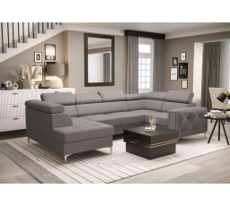 Rohová sedací souprava ORION MAX II s funkcí spaní 165x350x185 cm - šedá , pravá