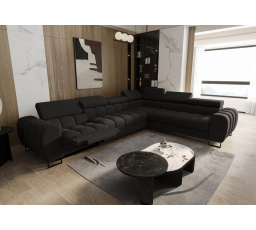 Rohová sedací souprava ASPEN MAX , relax průměr 30x260 cm - černá , pravá