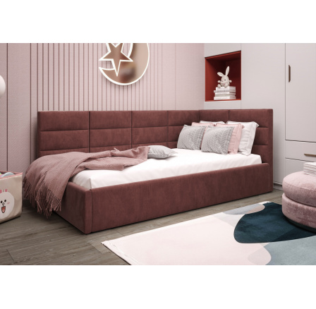 Postel ZAZU - růžová - T63, Pravá strana Postel ZAZU - růžová - T63, Pravá strana