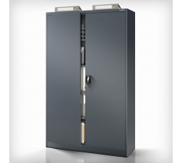 Kancelářská kovová skříň na dokumenty antracitová JAN II, 1150 x 1850 x 400 mm