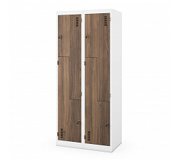 JULIAN skříň ECO: BÍLÁ RAL9003 + DŘEVĚNÝ DEKOR H1850*Š800*H450