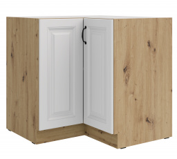 Dolní rohová skřínka STELLO - 90x90 DN 2F BB, Dub Artisan/Bílý mat