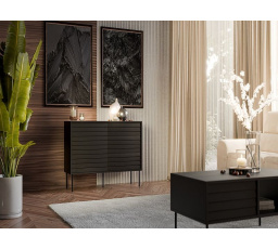 CORTINA komoda 120 (1D3S) černá/černá (1 ks)=2 str. )