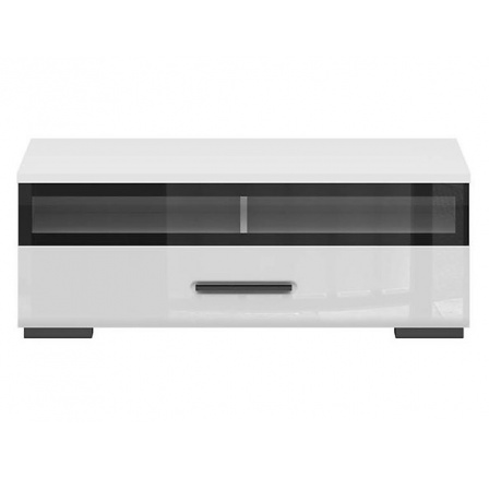 Tv komoda ASSEN RTV1S/4/10_S bílá/bílý lesk