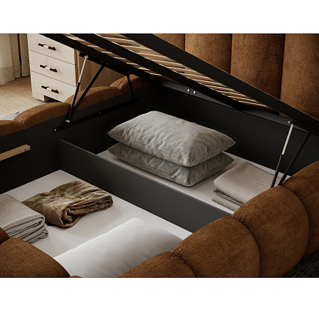Oloroso bed 160x200 with metal frame and storage compartment, brick red plush Avexin 30 1 Oloroso bed 160x200 with metal frame and storage compartment, brick red plush Avexin 30 1