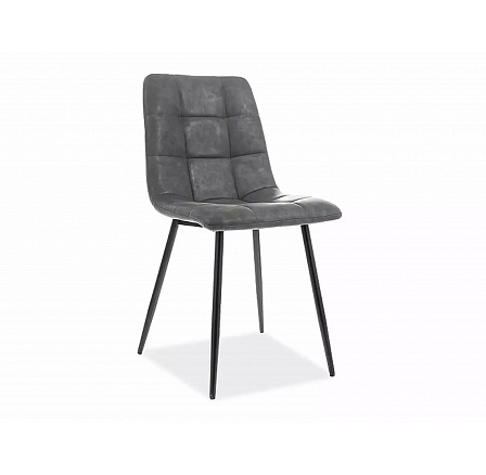 Jídelní židle LOOK, černý mat/šedá ekokůže