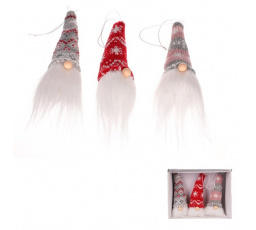 Skřítek závěsný - látka, mix 3 barev, cena za balení (3 ks)