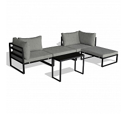 Zahradní sestava, kov, látka, šedá, AZ-L1761 SIL