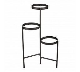 Stojan na květiny - 3 patrový, kovový se sklem