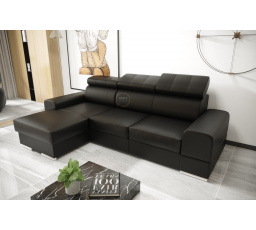 Rohová sedací souprava ROYAL MINI 260×160 - černá eko kůže , levá