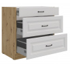 Dolní skřínka STELLO - 80 D 3S BB, Dub Artisan/Bílý mat